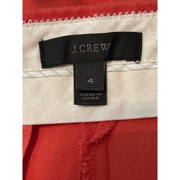 J CREW Women’s Size 4 Stretch Cotton Elastane Crop Capri Pants Orange Red Color - Picture 3 of 7